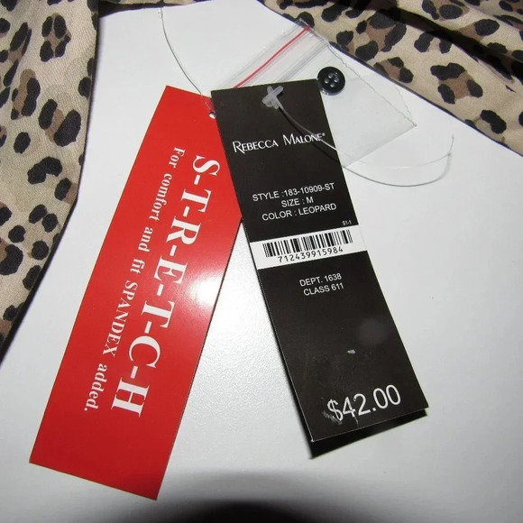 NWT REBECCA MALONE Leopard Shirt Size M - Picture 5 of 5